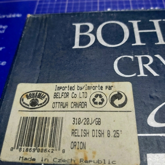 Vintage czech republic bohemian crystal relish dish - Picture 3 of 4